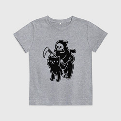 Футболка хлопковая детская Жнец и его кот, цвет: меланж