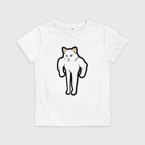 Детская футболка Кот качок / Белый – фото 1