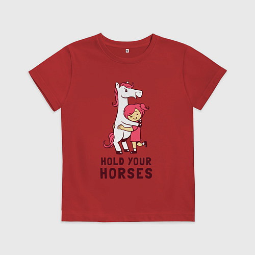 Детская футболка Держи свою лошадку / Красный – фото 1