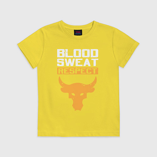 Детская футболка Blood sweet respect logo / Желтый – фото 1