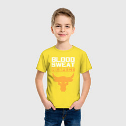 Футболка хлопковая детская Blood sweet respect logo, цвет: желтый — фото 2