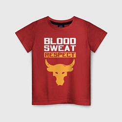 Футболка хлопковая детская Blood sweet respect logo, цвет: красный