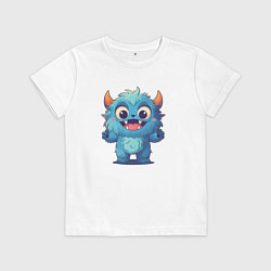 Футболка хлопковая детская Милый монстр йети, цвет: белый
