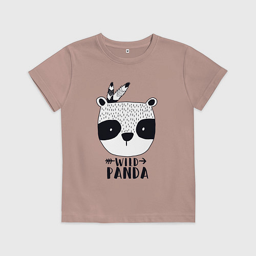 Детская футболка Wild panda / Пыльно-розовый – фото 1