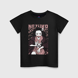 Футболка хлопковая детская Nezuko black total cost, цвет: черный