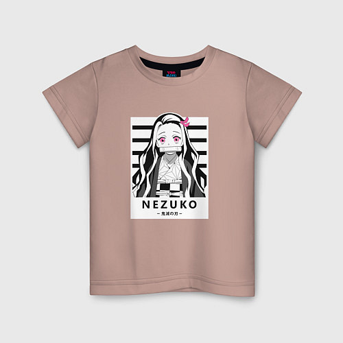 Детская футболка Nezuko girl hunter one / Пыльно-розовый – фото 1