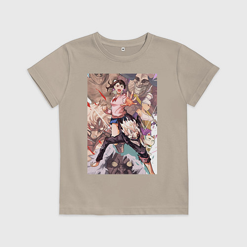Детская футболка Дандадан: Кэн Такакура / Миндальный – фото 1
