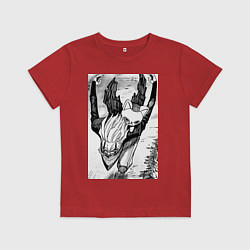 Футболка хлопковая детская Дандадан: Кэн Такакура, цвет: красный