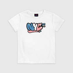 Футболка хлопковая детская Graffiti NYC, цвет: белый