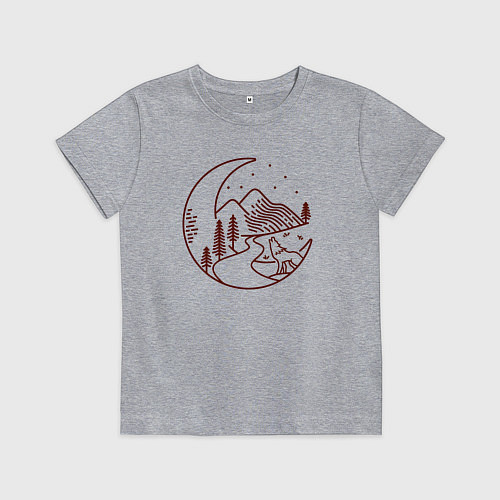 Детская футболка Волк в ночи / Меланж – фото 1