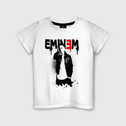 Футболка хлопковая детская Eminem finger, цвет: белый