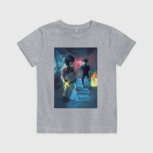 Детская футболка Дандадан: Момо Аясэ / Меланж – фото 1