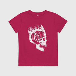 Футболка хлопковая детская The offsring skull, цвет: маджента