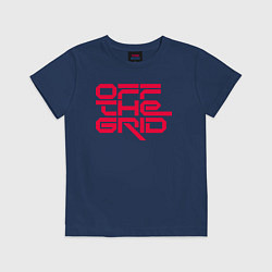 Футболка хлопковая детская Off the grid logo, цвет: тёмно-синий
