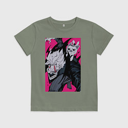 Футболка хлопковая детская Дандадан Кэн Такакура, цвет: авокадо
