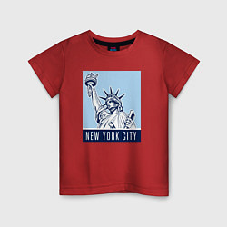 Футболка хлопковая детская New York style, цвет: красный