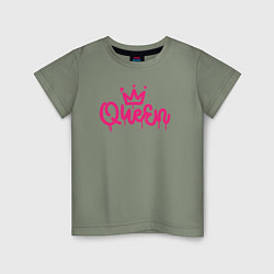 Футболка хлопковая детская Pink queen, цвет: авокадо