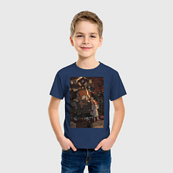 Футболка хлопковая детская Тыква мистика, цвет: тёмно-синий — фото 2