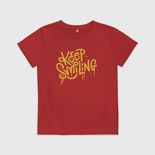 Детская футболка Keep smiling / Красный – фото 1