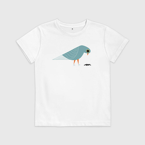 Детская футболка Голубь и семечки / Белый – фото 1