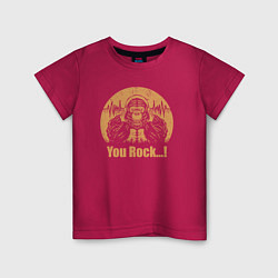 Футболка хлопковая детская Rock monkey, цвет: маджента