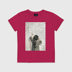 Футболка хлопковая детская Девушка считает, цвет: маджента