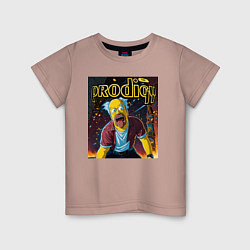 Футболка хлопковая детская Prodigy by Homer Simpson, цвет: пыльно-розовый