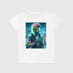 Футболка хлопковая детская Cool girl - cyberpunks not dead, цвет: белый