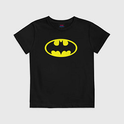 Футболка хлопковая детская Batman logo, цвет: черный