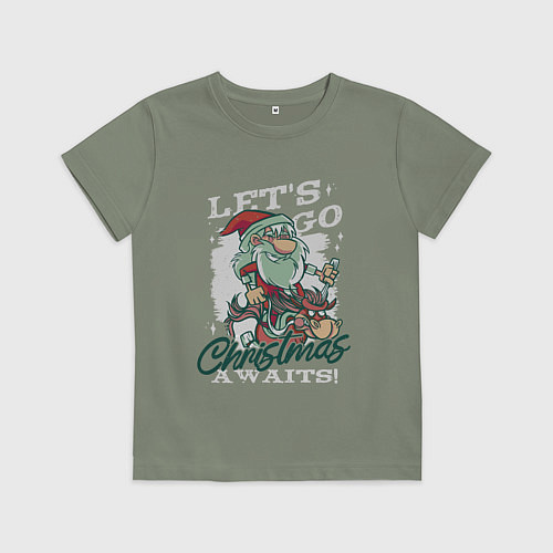 Детская футболка Рождество ждет / Авокадо – фото 1