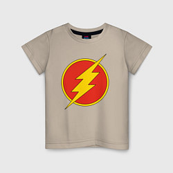 Футболка хлопковая детская Flash logo, цвет: миндальный