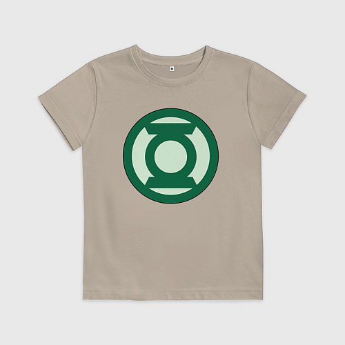 Детская футболка Green lantern logo / Миндальный – фото 1