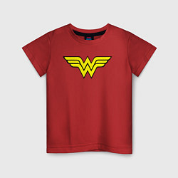 Футболка хлопковая детская Wonder woman logo, цвет: красный