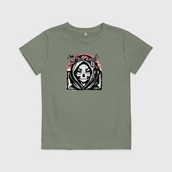 Футболка хлопковая детская Смешная смерть в капюшоне, цвет: авокадо