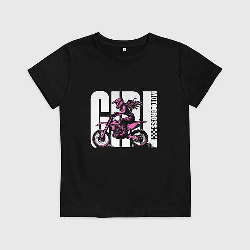 Детская футболка Girl motocross / Черный – фото 1