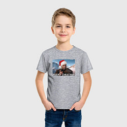 Футболка хлопковая детская The Witcher - Merry Christmas, цвет: меланж — фото 2