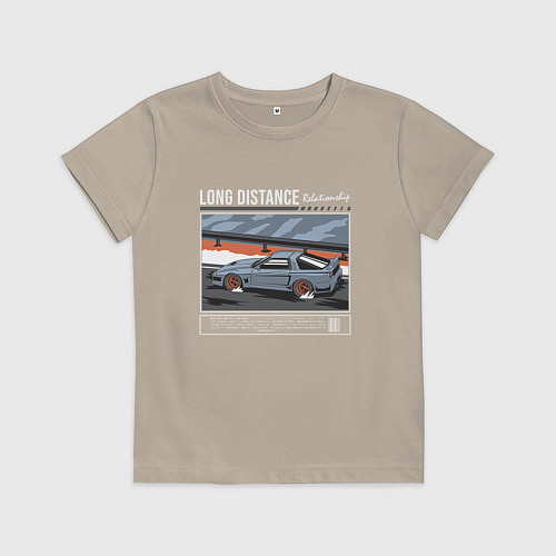 Детская футболка Шевроле Корвет арт / Миндальный – фото 1