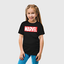 Футболка хлопковая детская Marvel logo, цвет: черный — фото 2