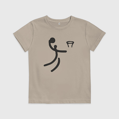 Детская футболка Слэм данк минимализм / Миндальный – фото 1