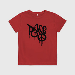 Футболка хлопковая детская Graffiti peace, цвет: красный