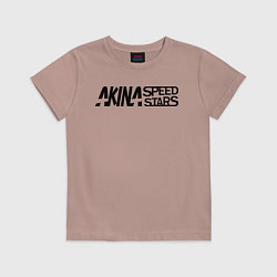 Футболка хлопковая детская Akina speed star, цвет: пыльно-розовый
