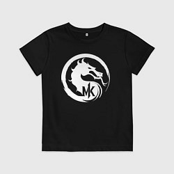 Футболка хлопковая детская Mortal kombat 1 logo, цвет: черный