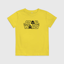 Футболка хлопковая детская Лого - Стар варс, цвет: желтый