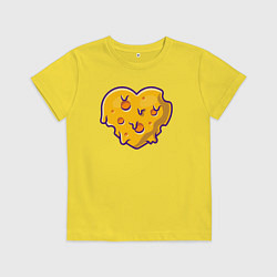 Футболка хлопковая детская Сырное сердце, цвет: желтый