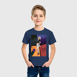 Футболка хлопковая детская Breaking, цвет: тёмно-синий — фото 2