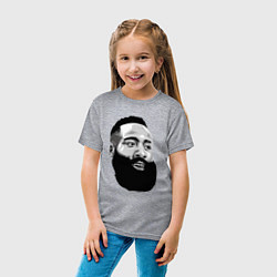 Футболка хлопковая детская James Harden, цвет: меланж — фото 2