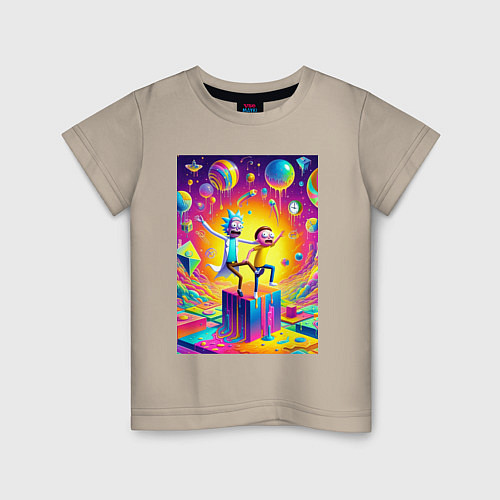 Детская футболка Rick and Morty - surrealistic fantasy / Миндальный – фото 1