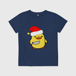 Детская футболка Новогодняя утка с ножом