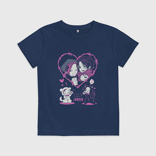 Детская футболка NANA Нана Коматсу и Осаки / Тёмно-синий – фото 1