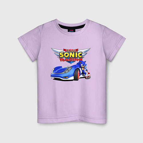 Детская футболка Cool hedgehog - Sonic racing team / Лаванда – фото 1